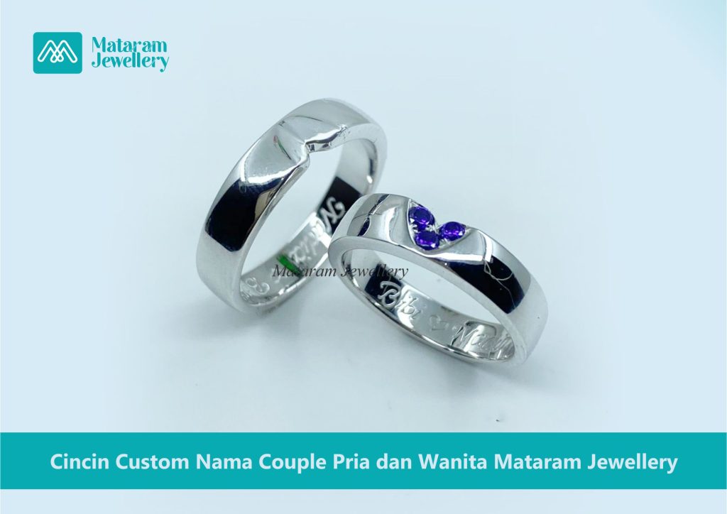 Cincin Custom Nama Couple Pria dan Wanita Mataram Jewellery